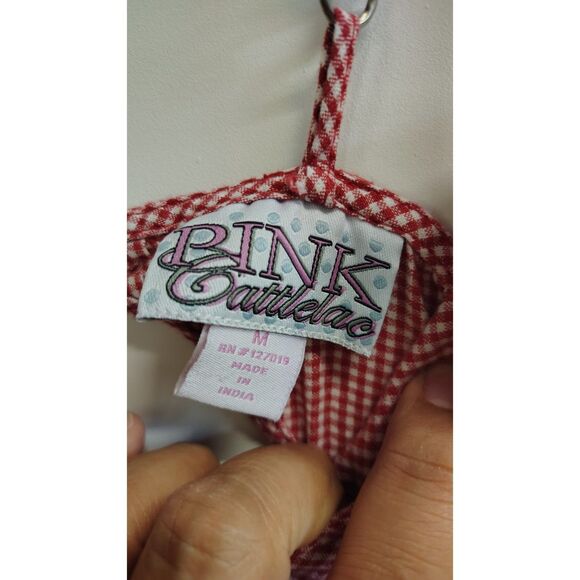 Pink Cattelac Red and White Plaid Medium Dress - Picture 4 of 6